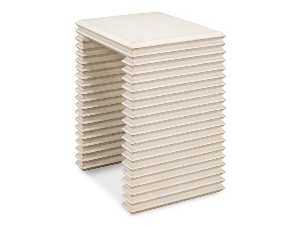 Stacked White Side Table - Ornate Home