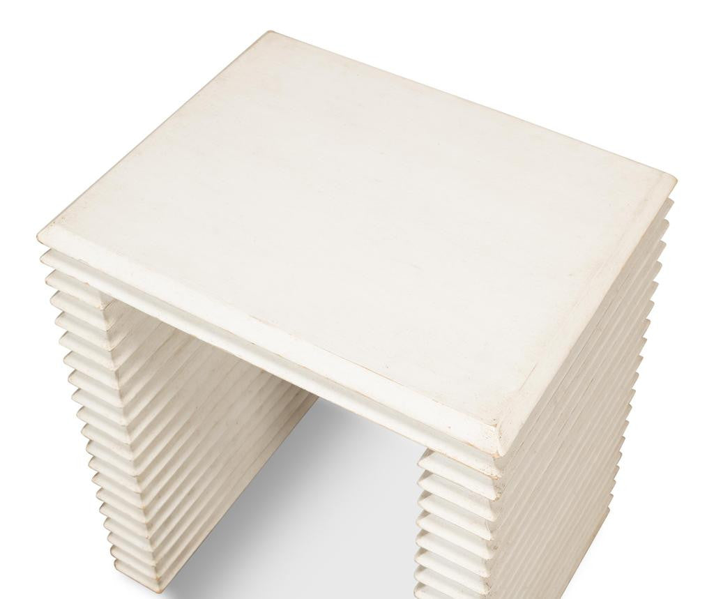 Stacked White Side Table - Ornate Home