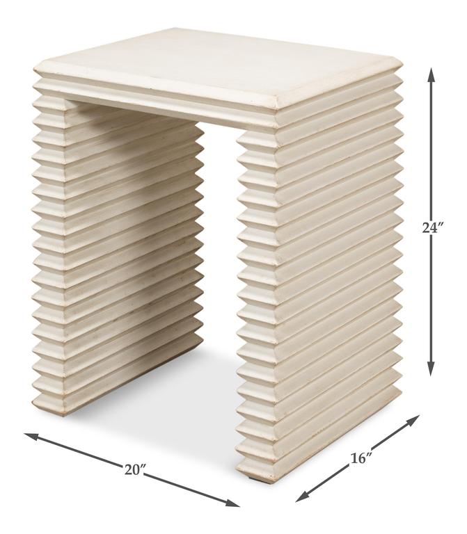 Stacked White Side Table - Ornate Home