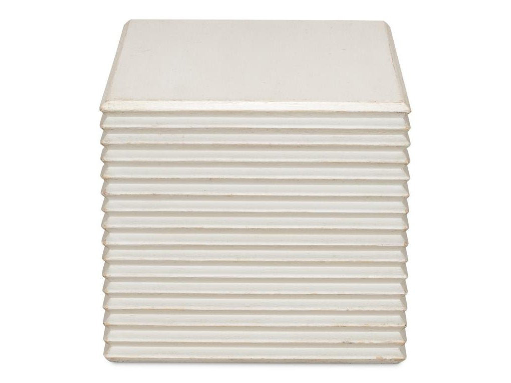 Stacked White Stool - Ornate Home