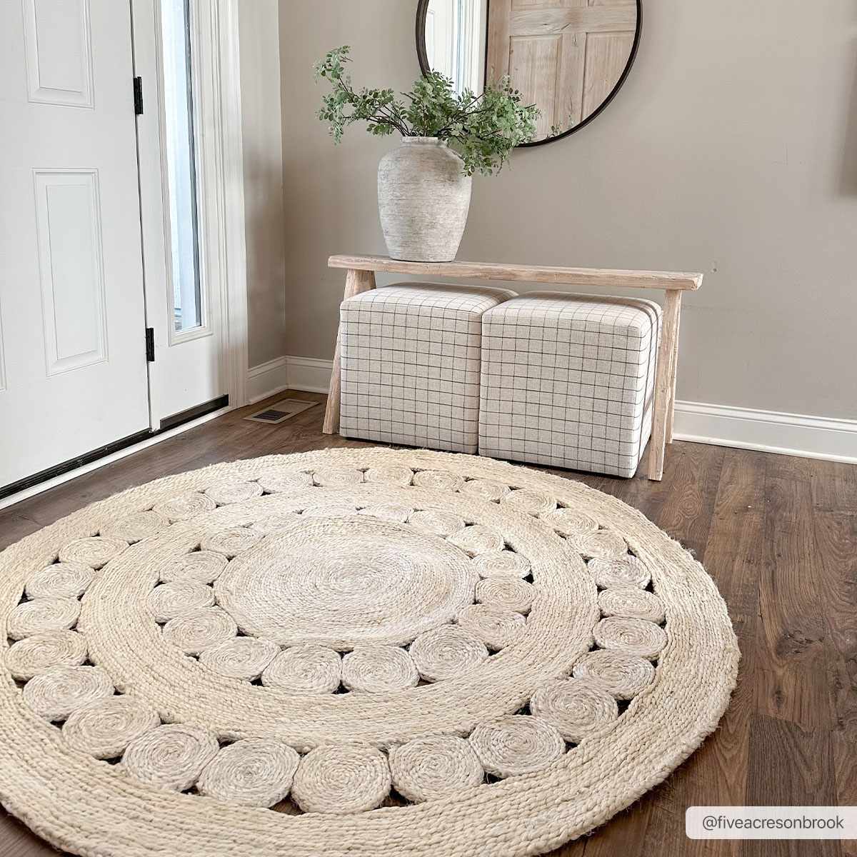 Stafford Bleached Jute Round Rug - Clearance - Ornate Home