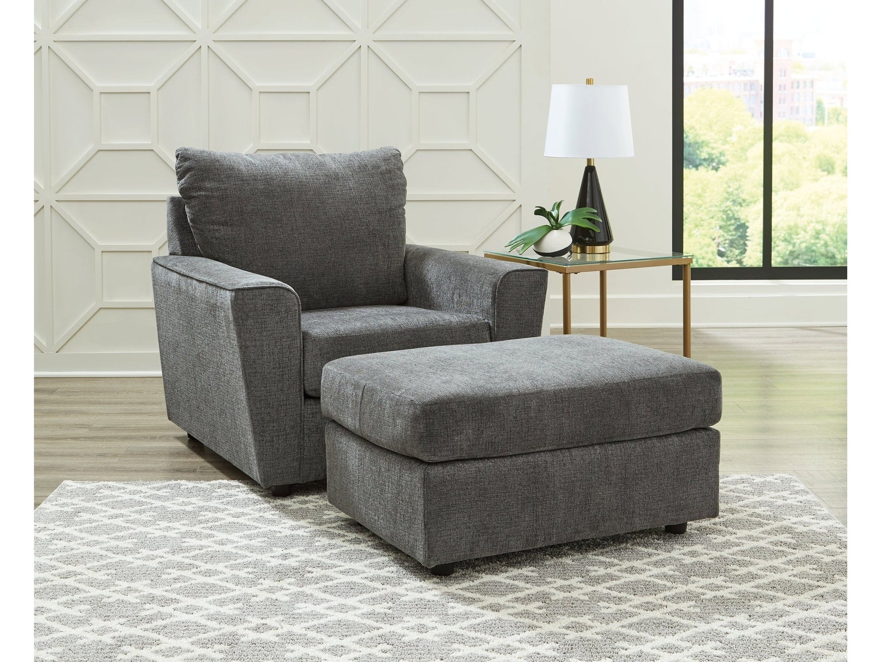 Stairatt Gravel Chair and Ottoman (Online Special Price) - Ornate Home