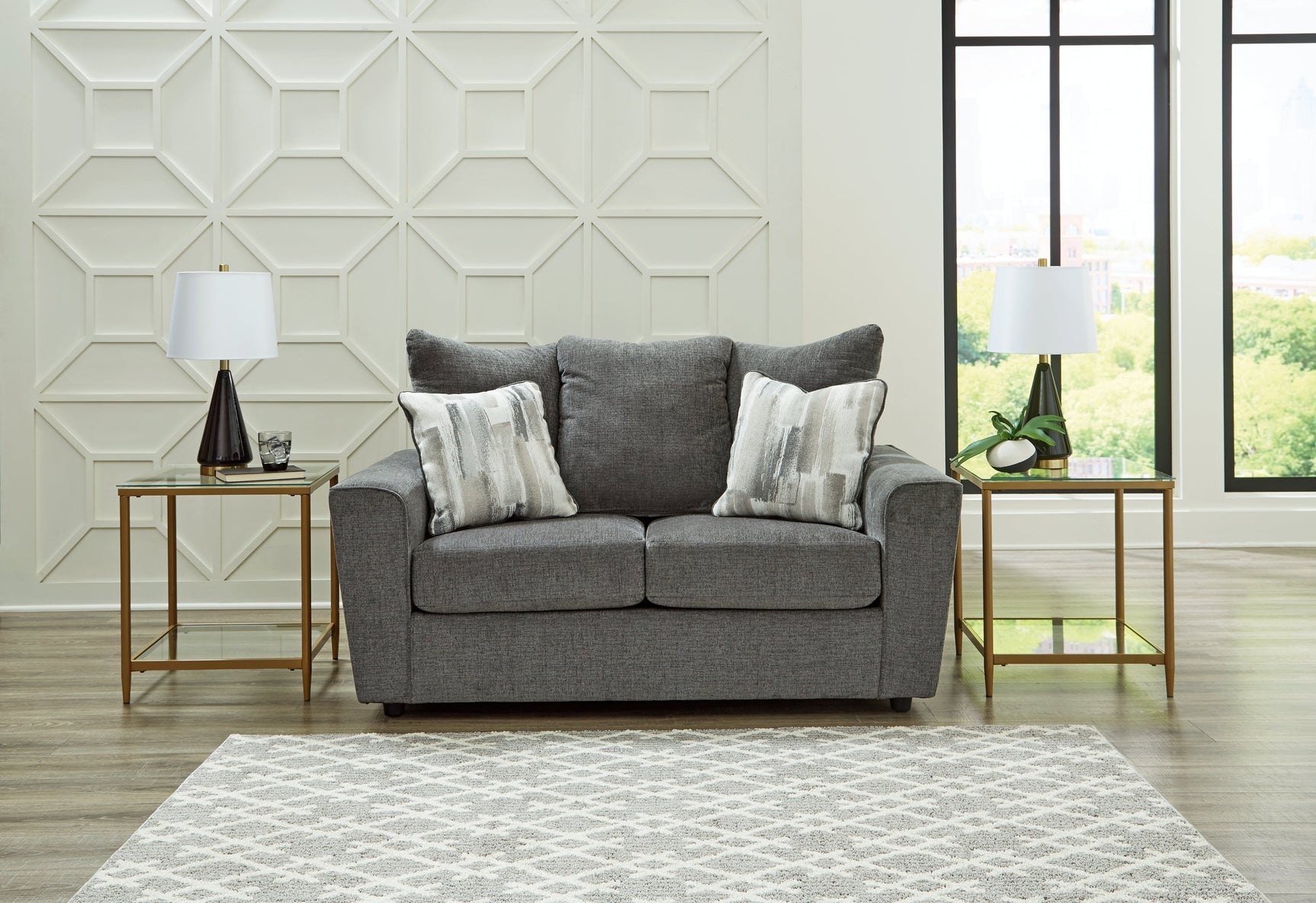 Stairatt Gravel Loveseat - Ornate Home