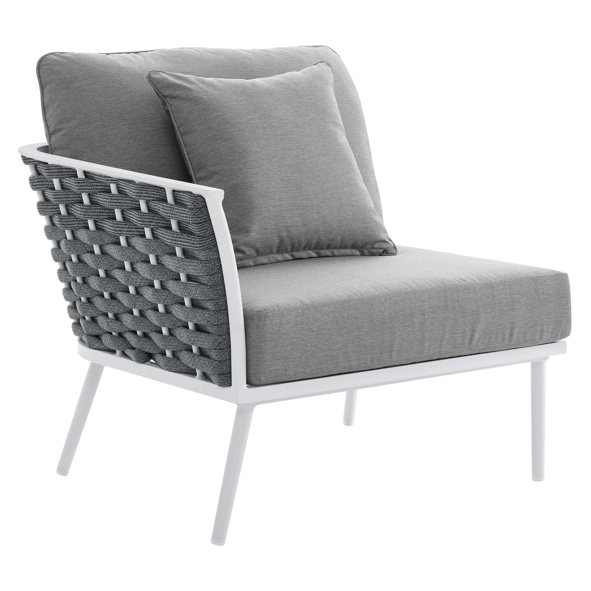 Stance White/Gray 8 Piece Outdoor Patio Aluminum Sectional Sofa Set - Ornate Home