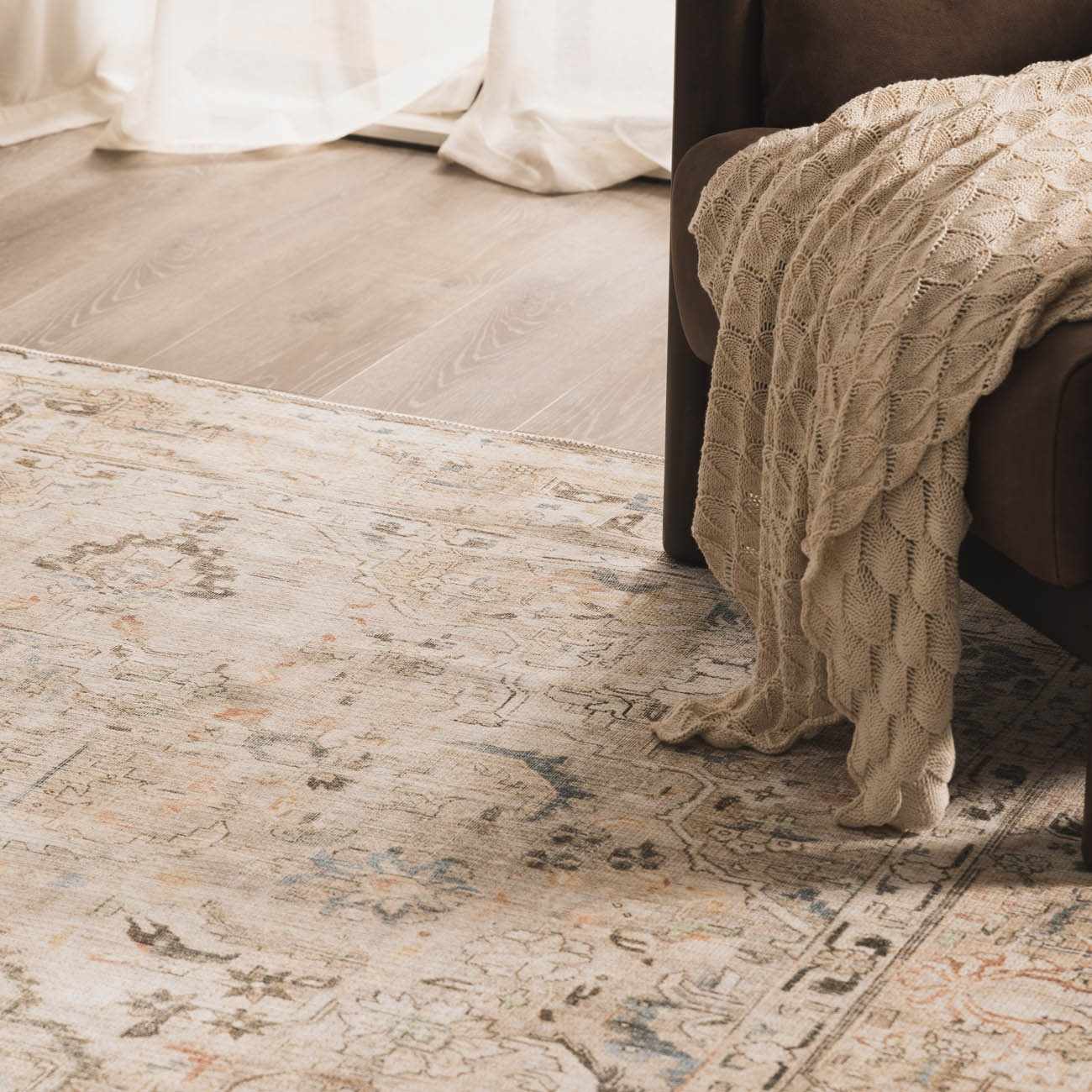 Standon Vintage Flat Pile Washable Rug - Ornate Home