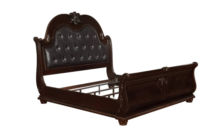 Stanley Cherry/Brown King Sleigh Bed - Ornate Home