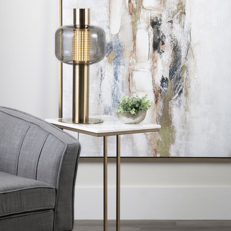 Stardust White/Gold C-Table - Ornate Home