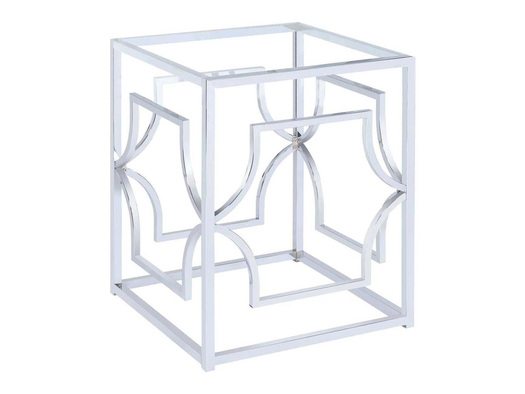 Starlight Chrome Square & Round Glass Top Dining Table - Ornate Home