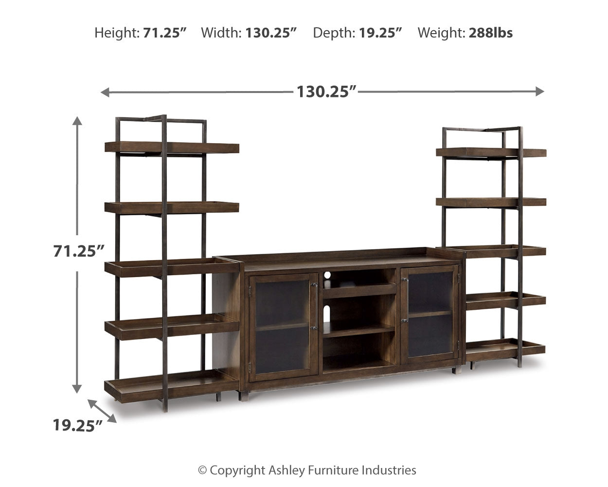 Starmore Brown/Gunmetal 3-Piece Entertainment Center - Ornate Home