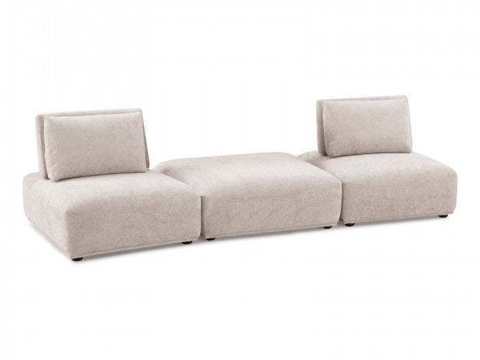 Stavanger Light Brown 2-Seater w/Square Ottoman - Ornate Home