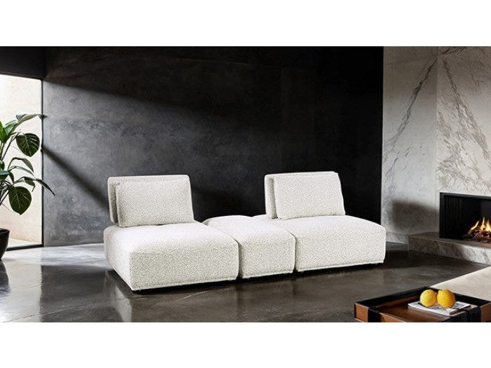 Stavanger Light Gray 2-Seater w/Rect. Ottoman - Ornate Home