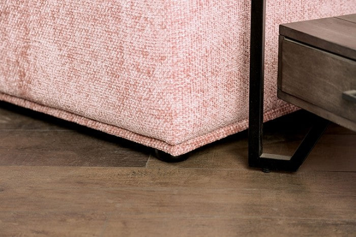 Stavanger Pink 2-Seater w/Square Ottoman - Ornate Home