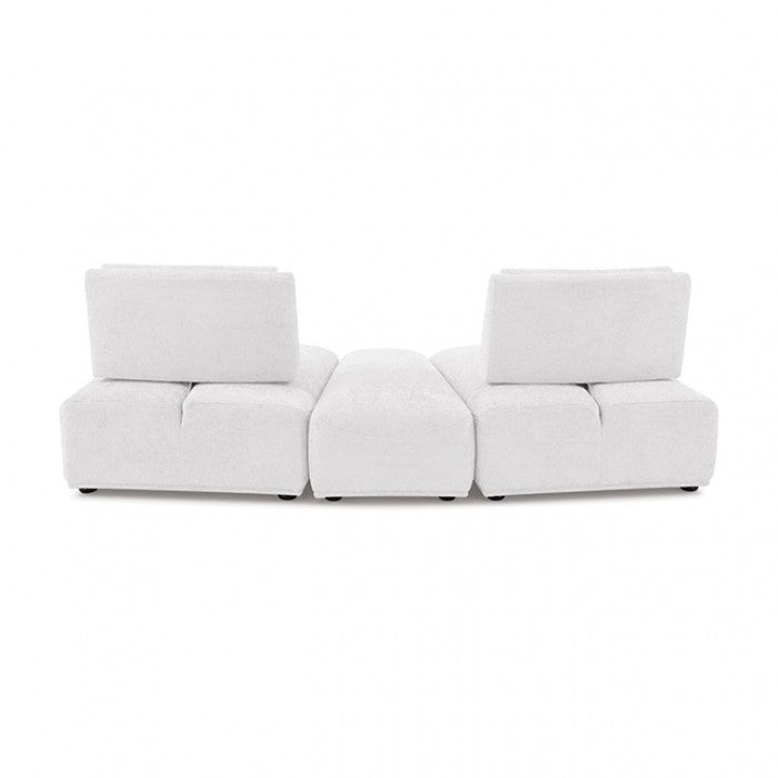 Stavanger White 2-Seater w/Ottoman - Ornate Home