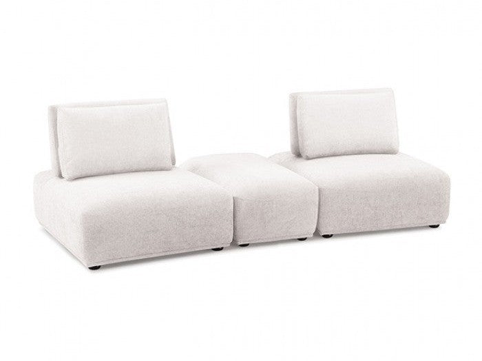 Stavanger White 2-Seater w/Rect. Ottoman - Ornate Home