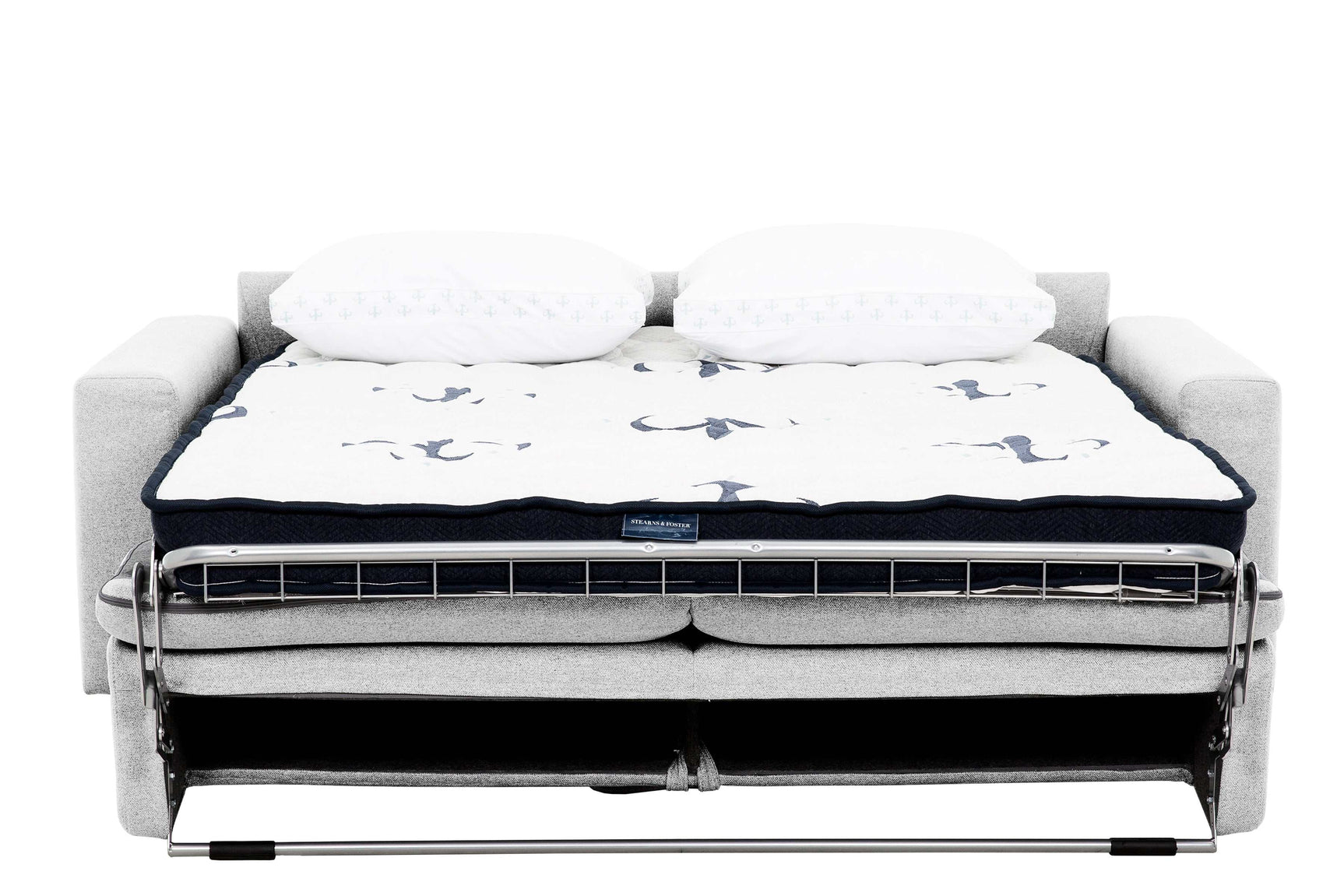 Stearns & Foster® Giotto Silver Full Sleeper Sofa w/ Memory Foam Mattress - Ornate Home