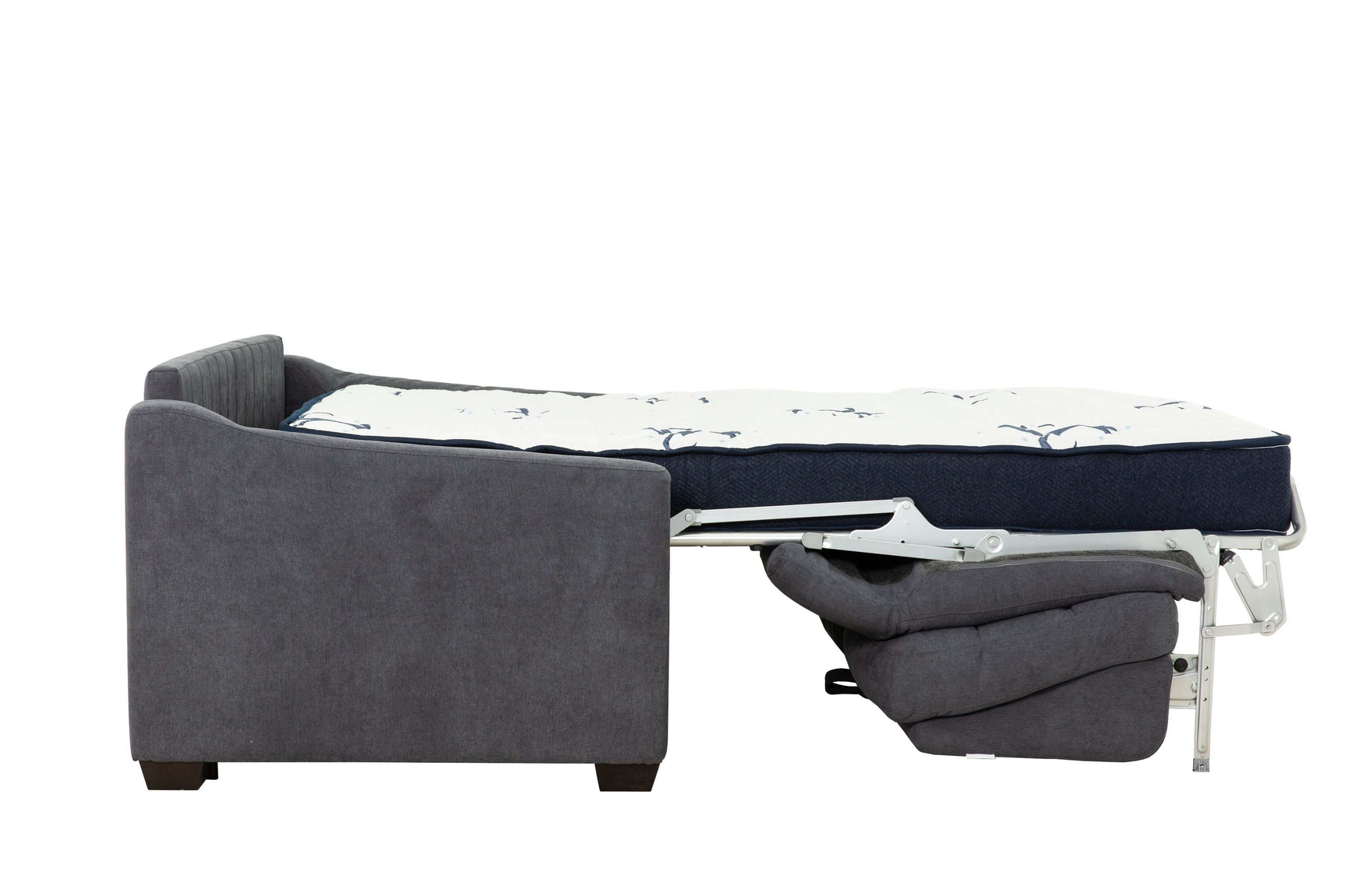 Stearns & Foster® Luca Dark Grey Queen Sleeper Sofa w/ Pocket Coil Mattress - Ornate Home
