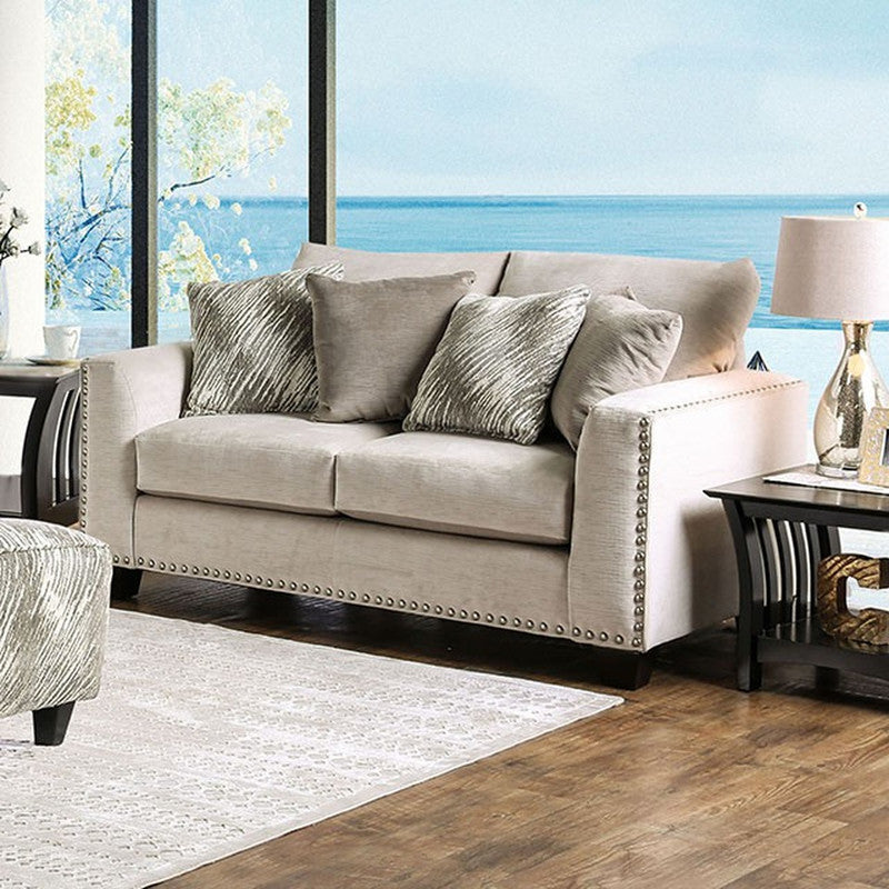 Stefano Light Mocha Loveseat - Ornate Home
