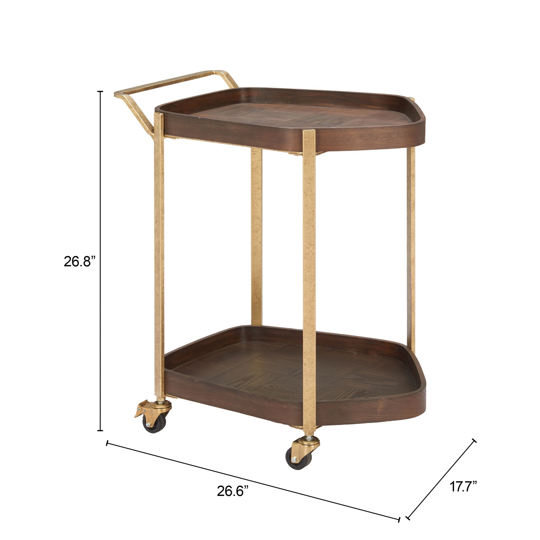 Stela Walnut Bar Cart