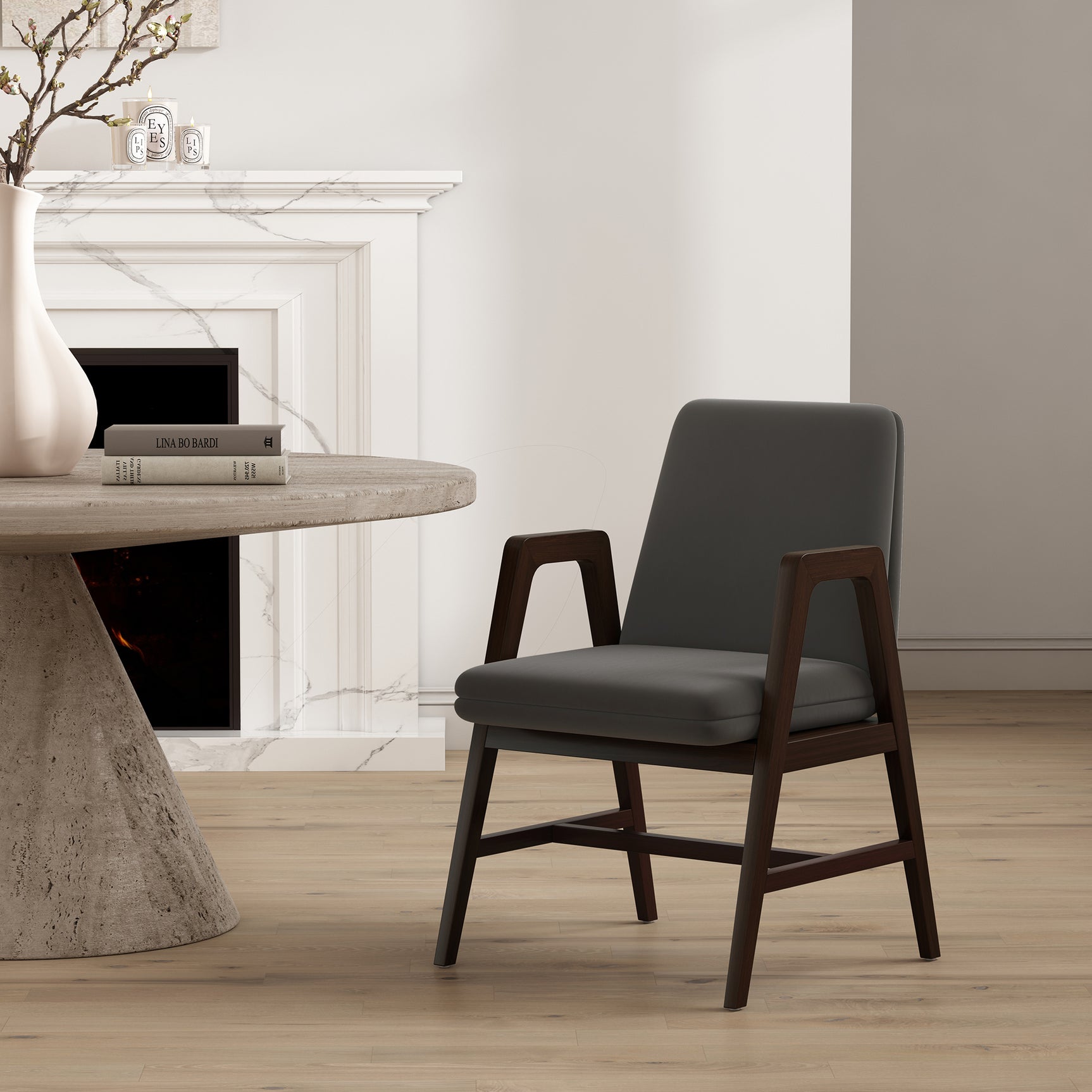 Stella Dining Armchair in Graphite - Ornate Home