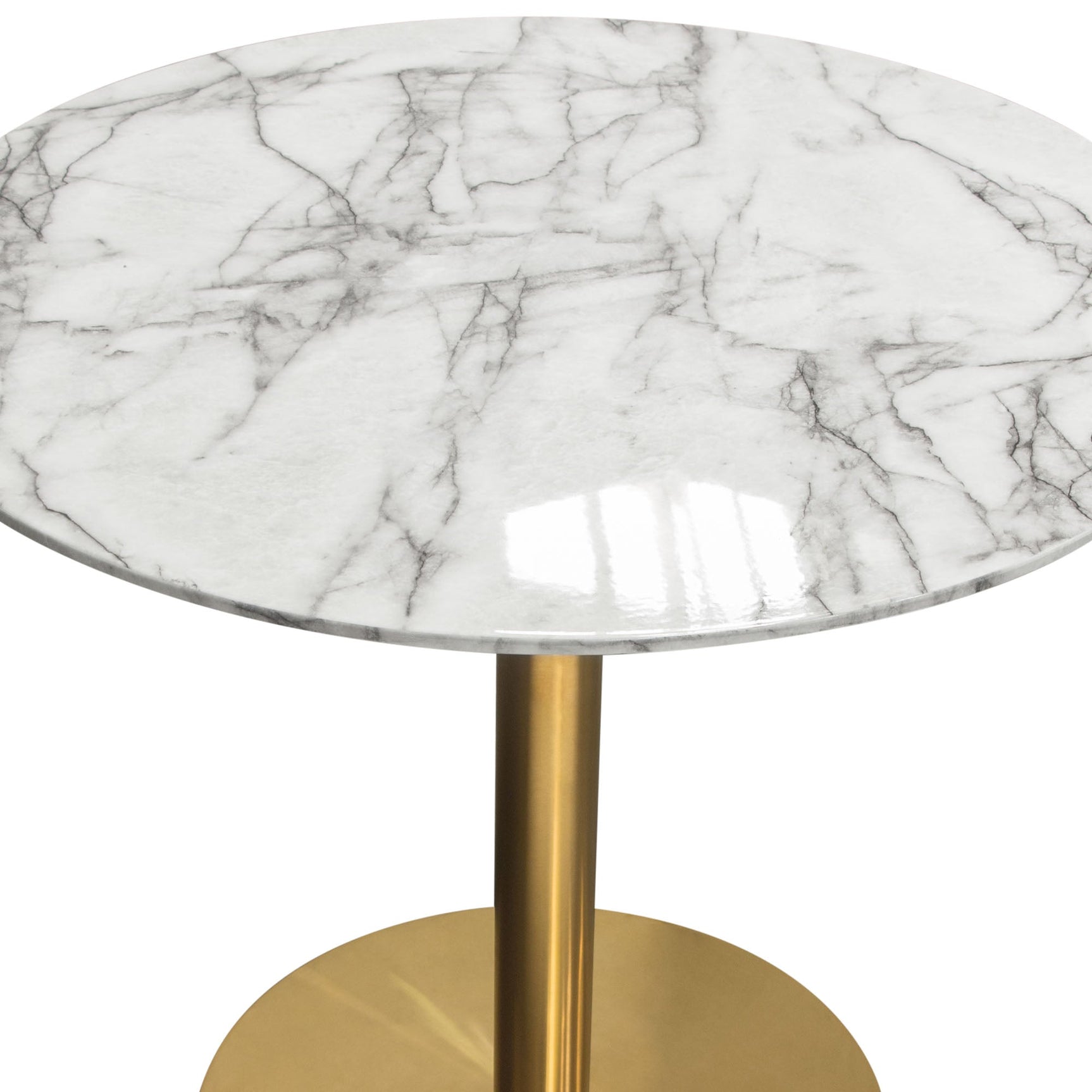 Stella Marble Round Dining Table Gold Leg - Ornate Home