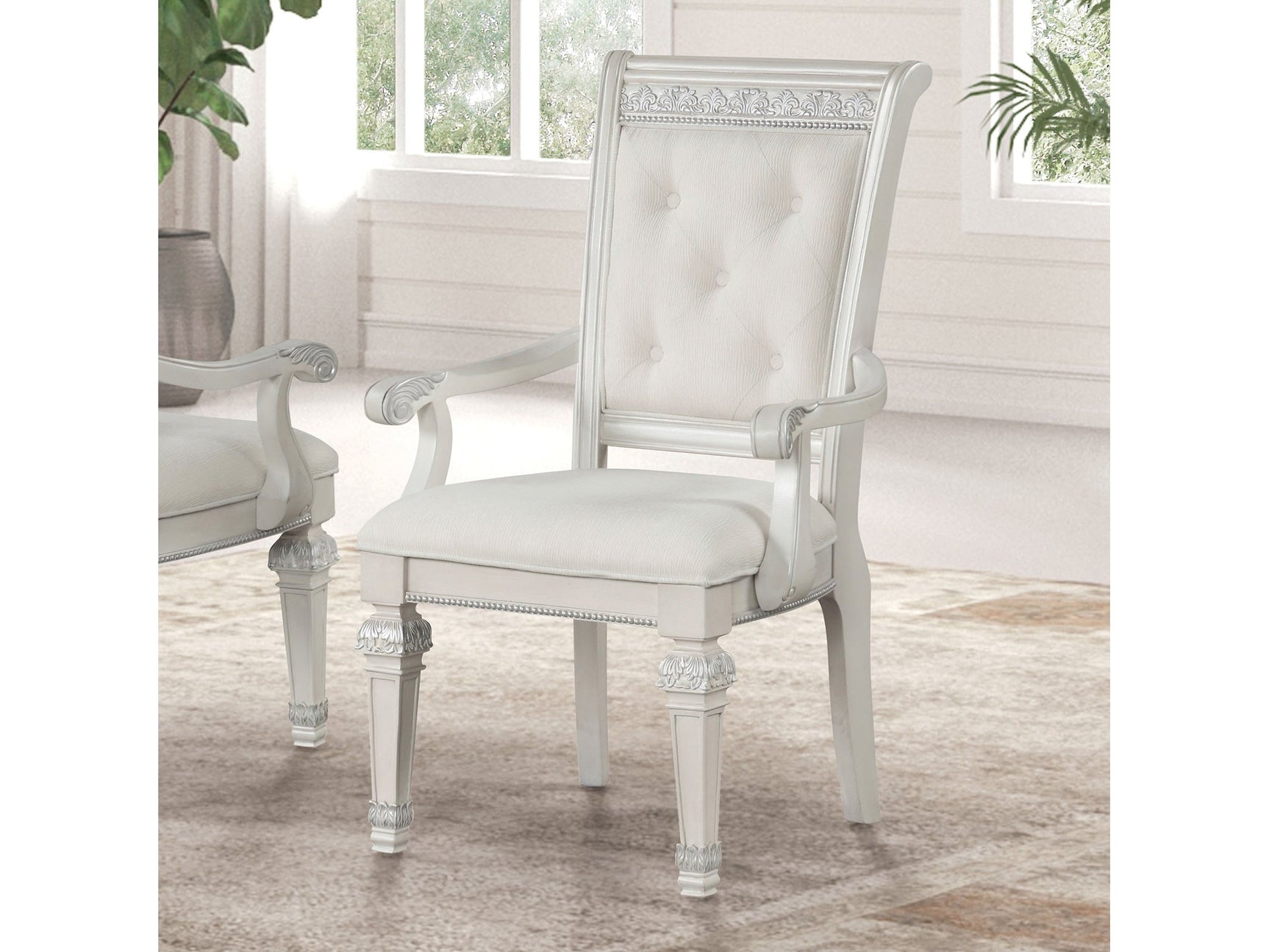 Stella Mia Ivory Arm Chair (Set of 2) - Ornate Home