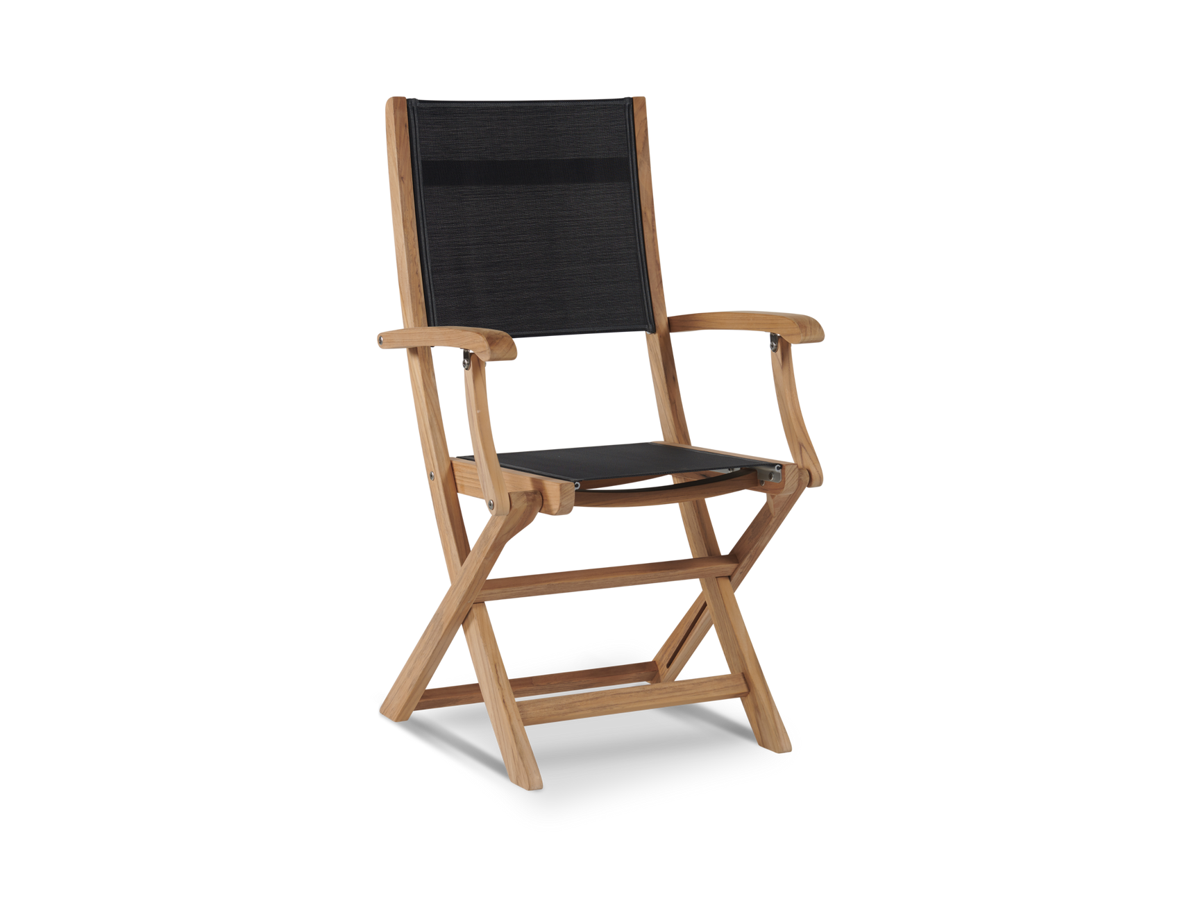 Stella Teak Black Outdoor Dining Folding Armchair - Ornate Home