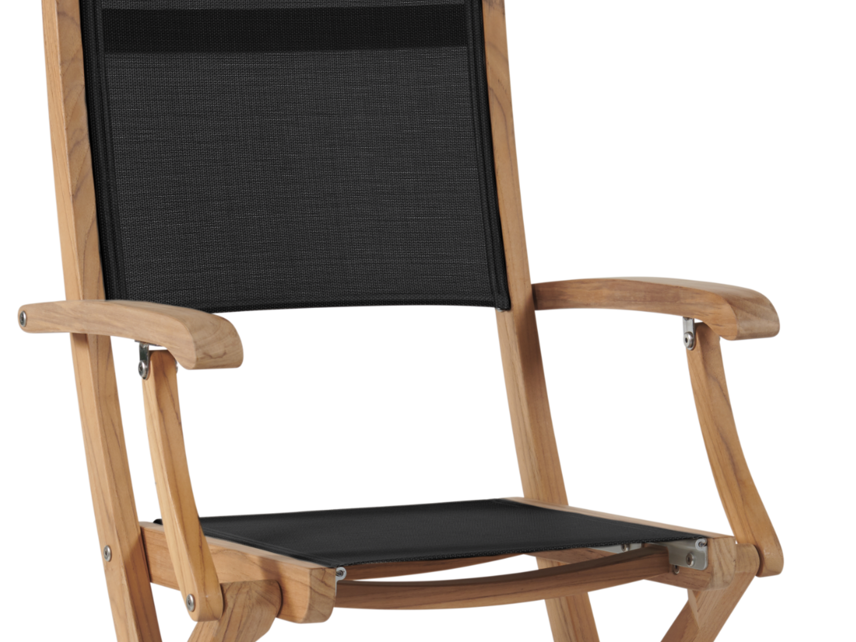 Stella Teak Black Outdoor Dining Folding Armchair - Ornate Home