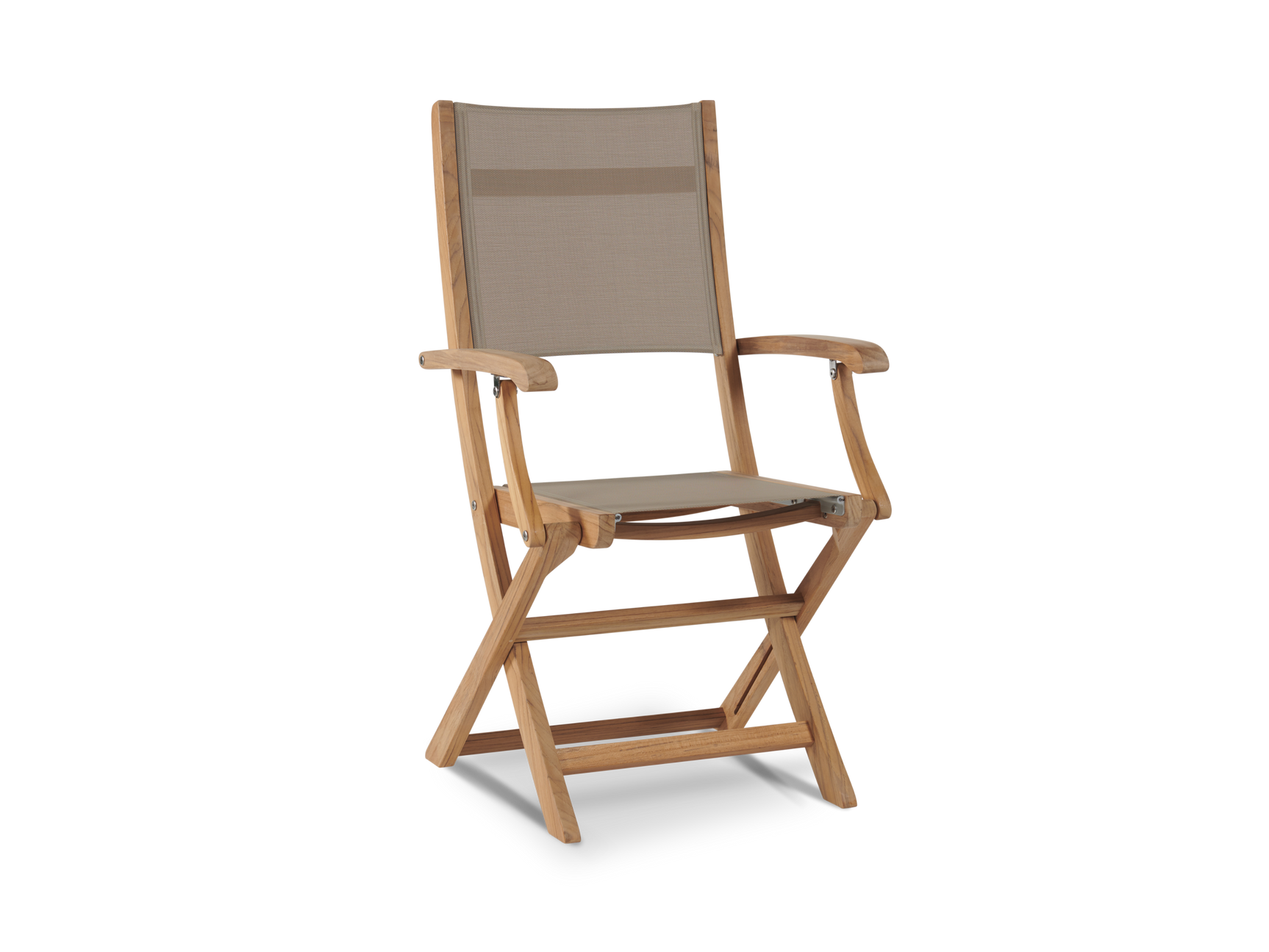 Stella Teak Taupe Outdoor Dining Folding Armchair - Ornate Home