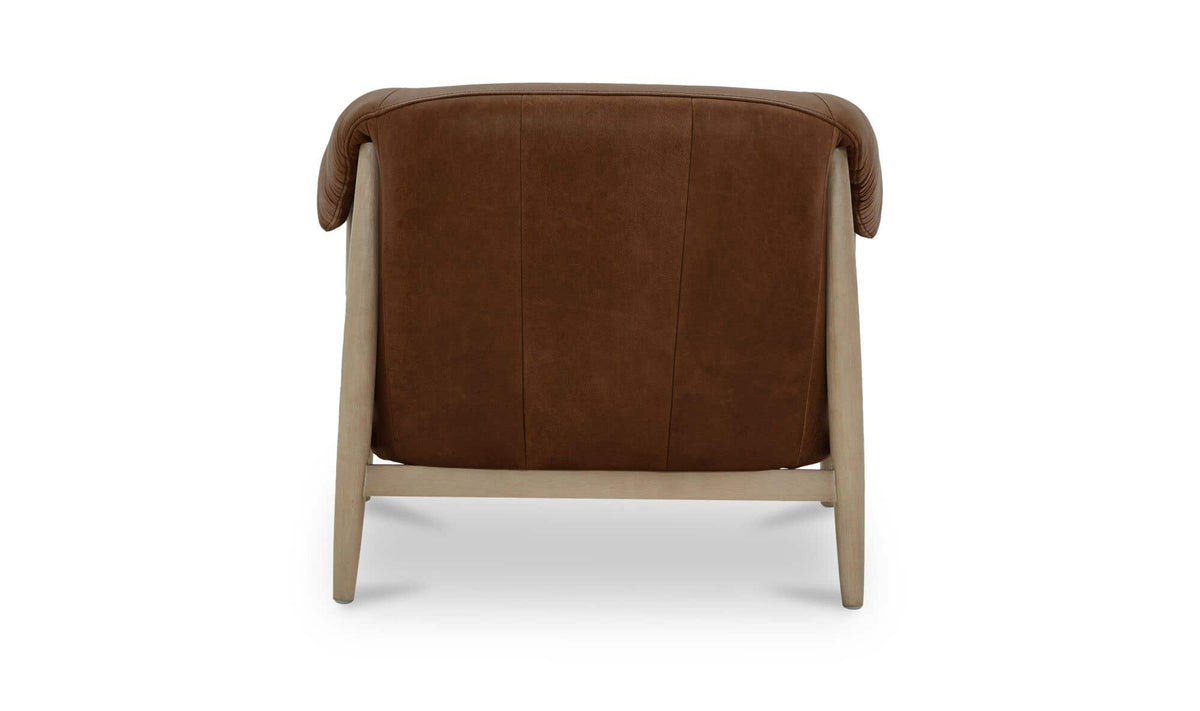 Stellan Brown Leather Accent Chair - Ornate Home