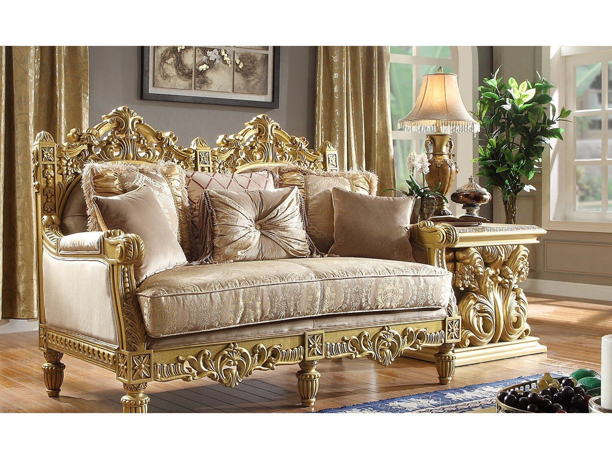 Stellar Metallic Gold Loveseat / HD-2659 - Ornate Home