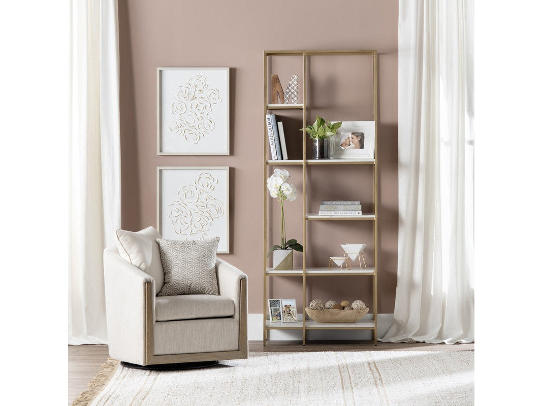 Stellar White/Gold Etagere - Ornate Home