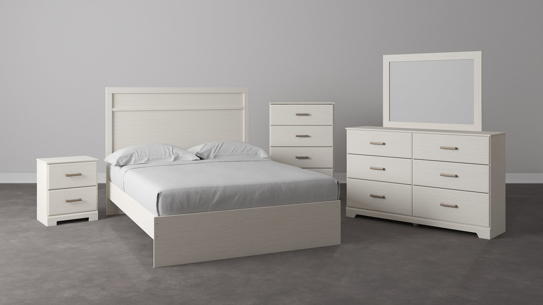 Stelsie White Dresser and Mirror (Online Special Price) - Ornate Home