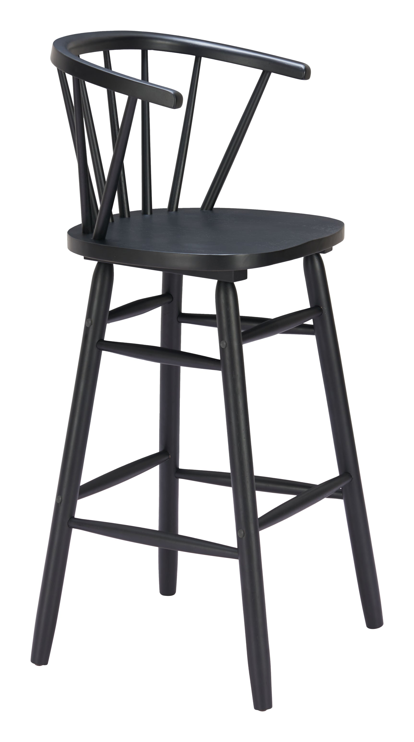 Stenger Black Barstool (Set of 2) - Ornate Home