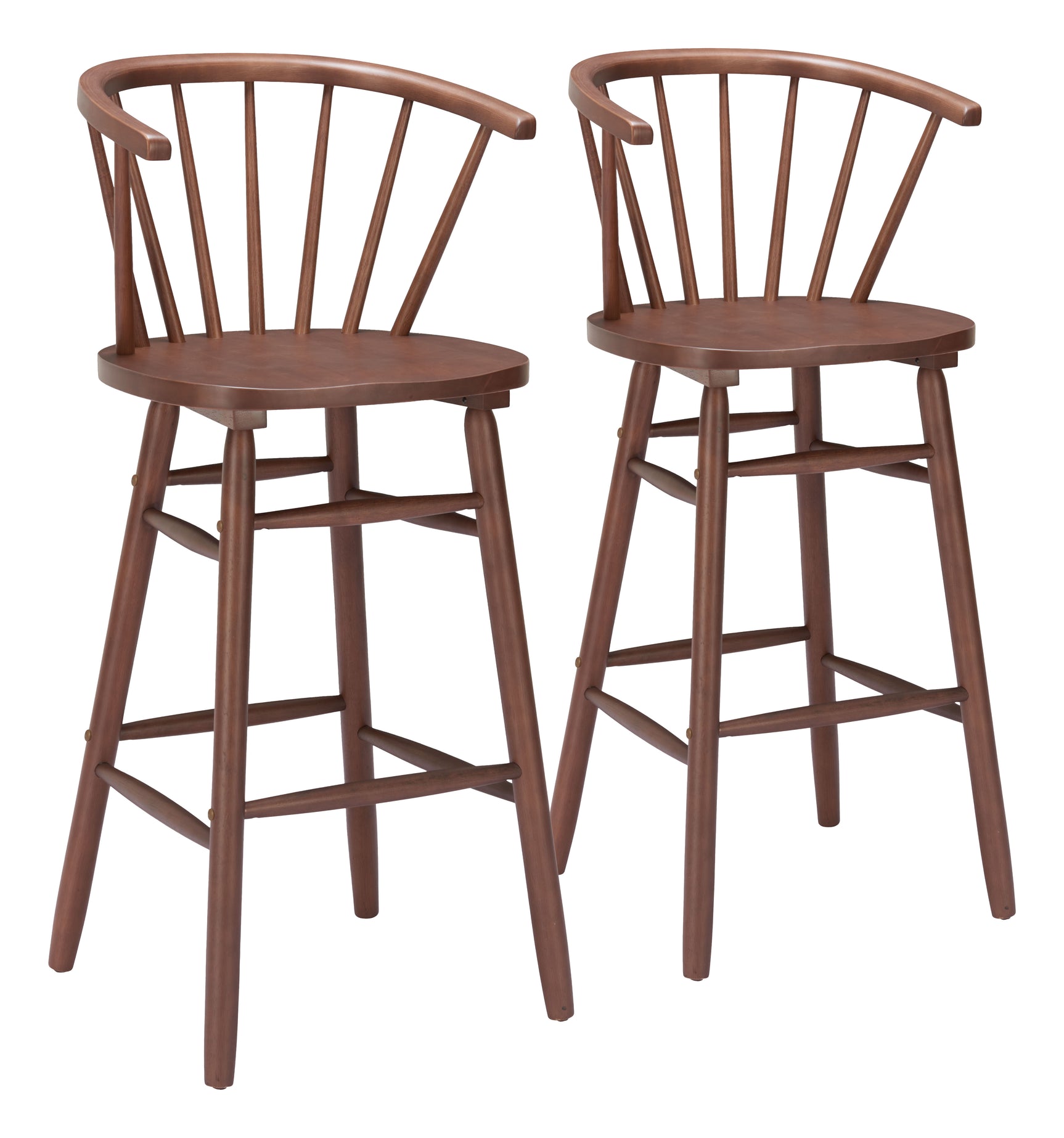 Stenger Walnut Barstool (Set of 2) - Ornate Home