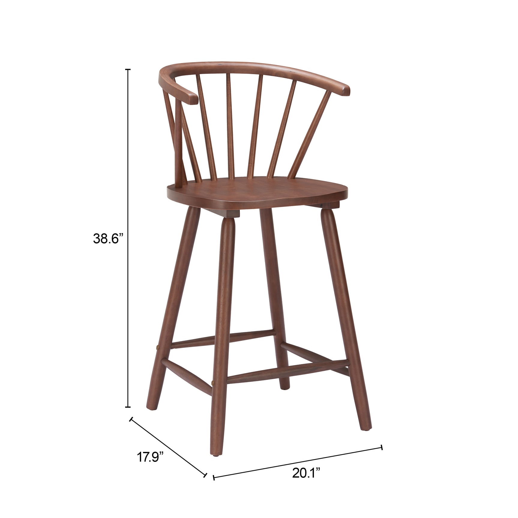 Stenger Walnut Counter Stool (Set of 2) - Ornate Home