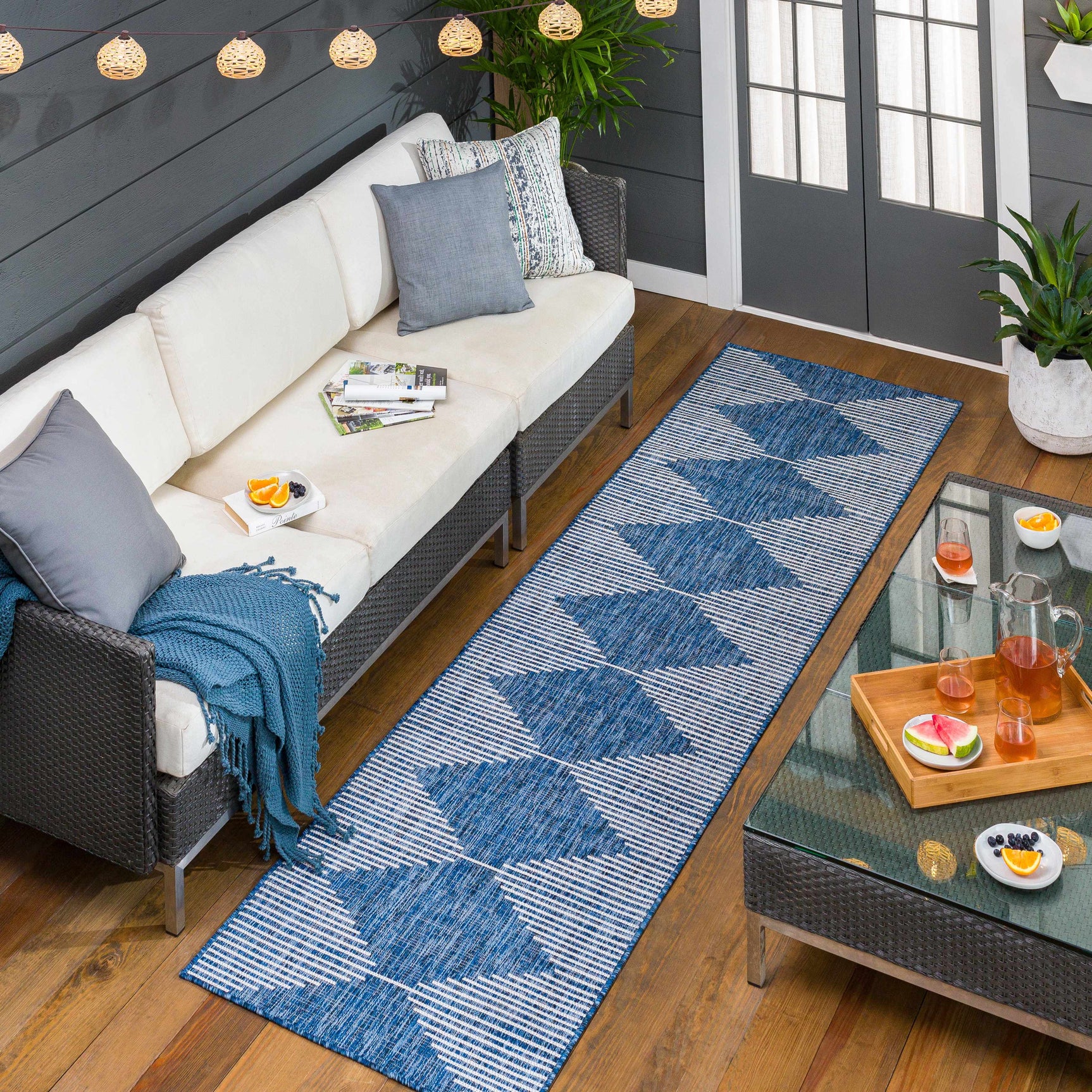 Stephan Navy Outdoor Rug - Ornate Home