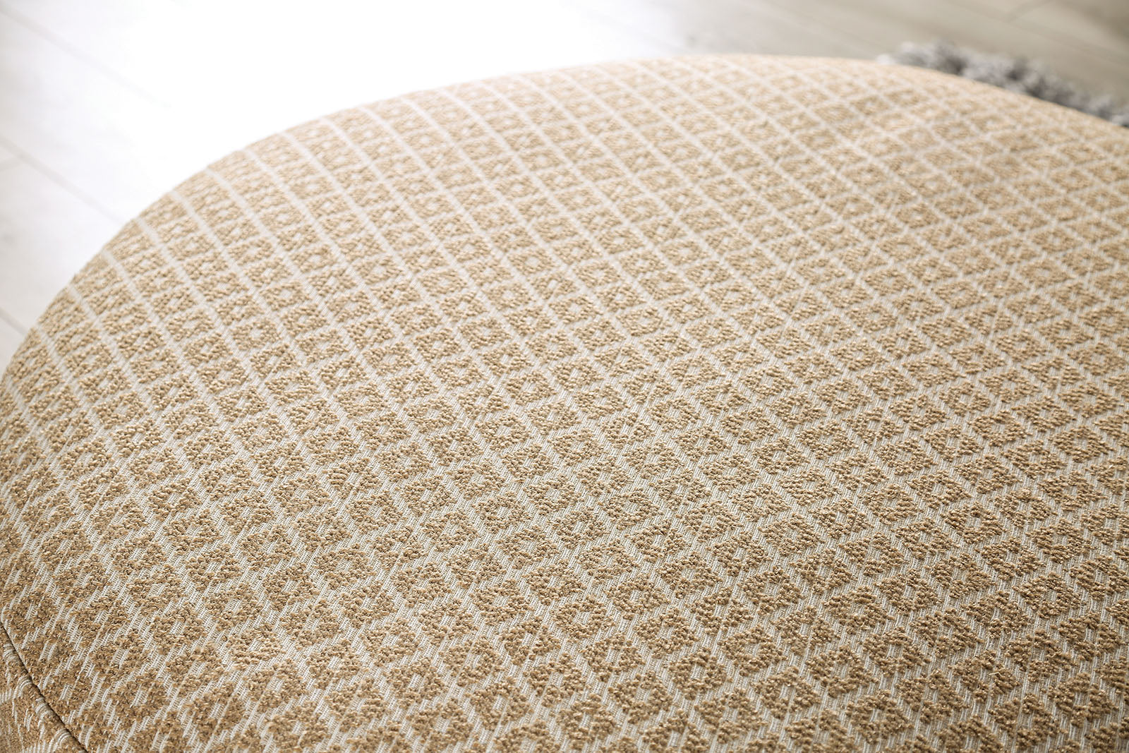 Stephney Gray/Gold Ottoman - Ornate Home