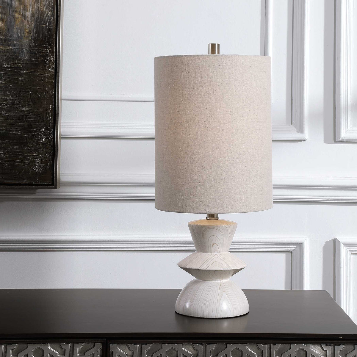 Stevens White Bleached Wood Buffet Lamp - Ornate Home
