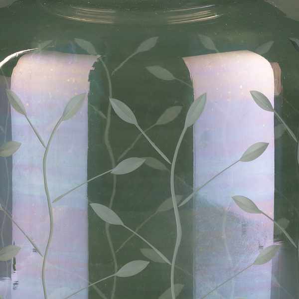 Stewartville Green Etched Glass Jar - Ornate Home
