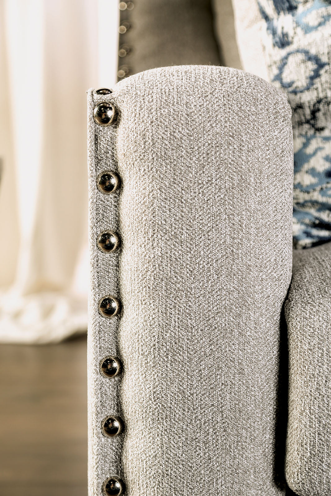 Stickney Light Gray/Navy Loveseat - Ornate Home