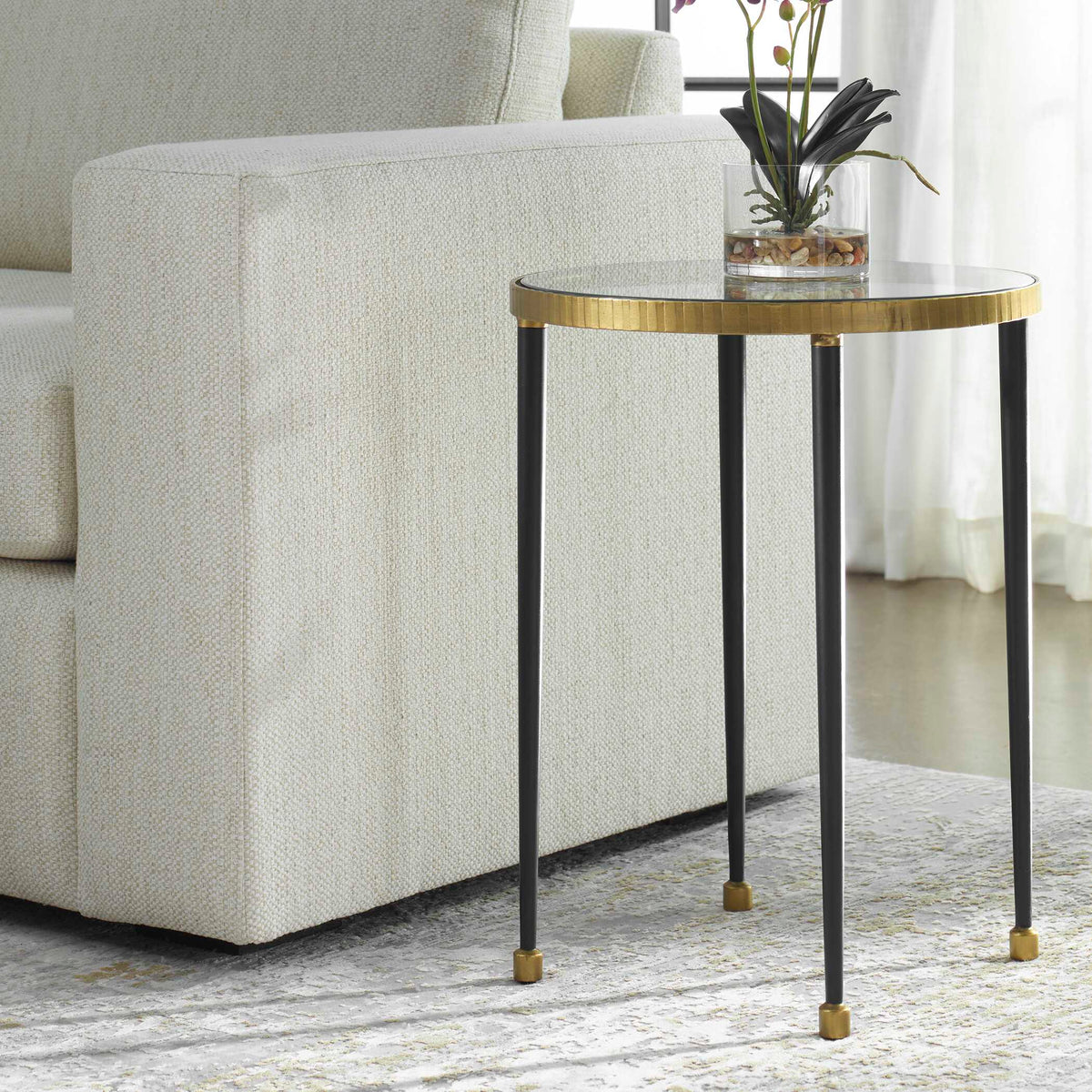 Stiletto Antique Gold Side Table - Ornate Home
