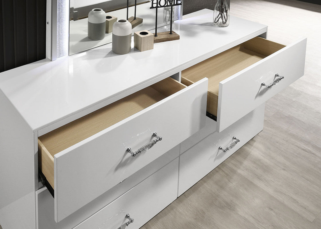 Stoholm White Mirror w/ LED - Ornate Home