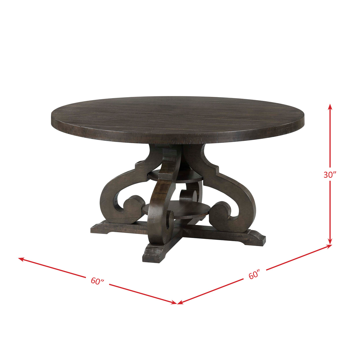 Stone Smokey Walnut 5-Piece Round Dining Set - Ornate Home