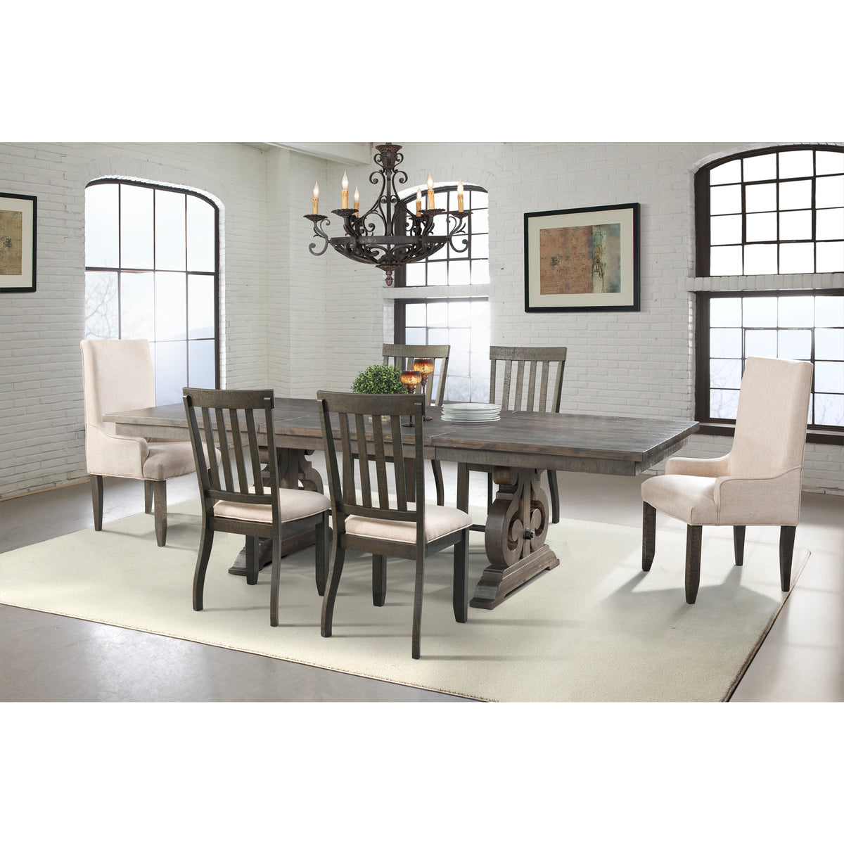 Stone Smokey Walnut Dining Table - Ornate Home