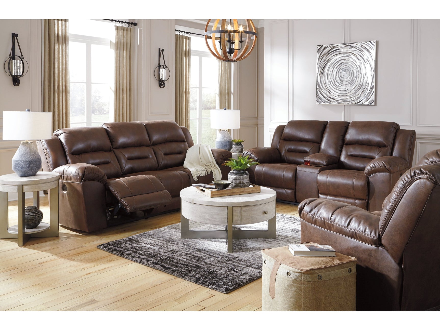 Stoneland Brown Power Reclining Sofa, Loveseat and Recliner (Online Special Price) - Ornate Home