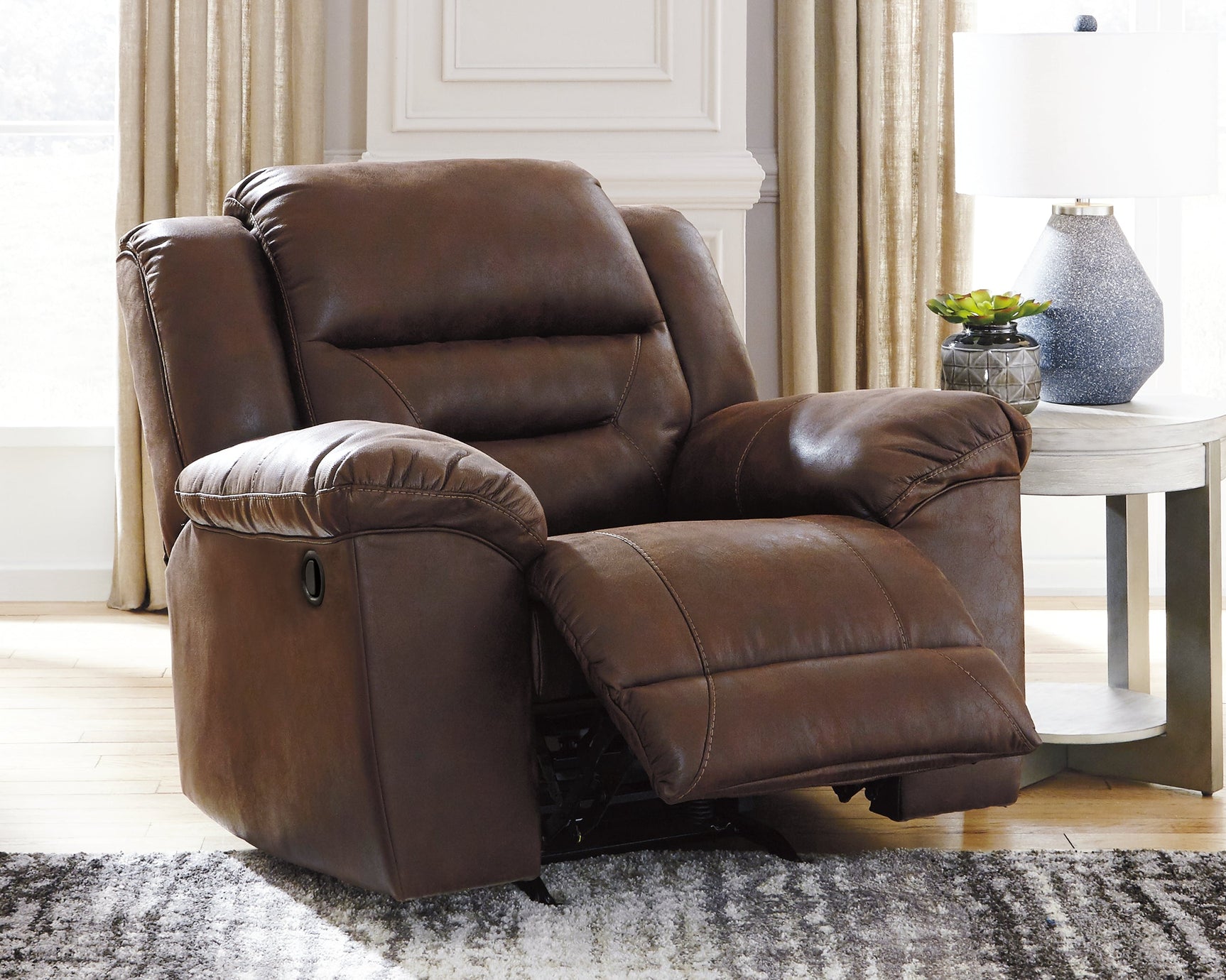 Stoneland Chocolate Manual Recliner - Ornate Home