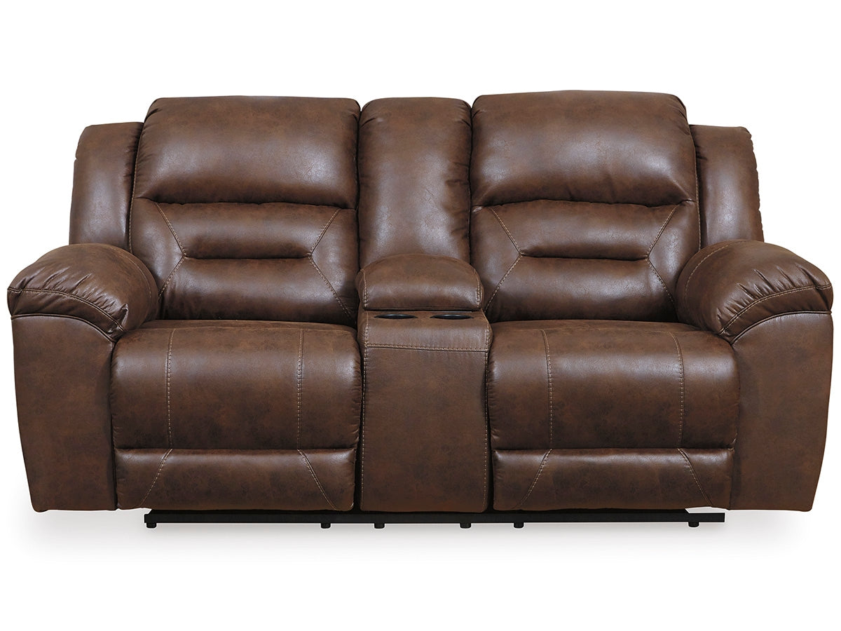 Stoneland Chocolate Power Reclining Loveseat w/ Console (Online Special Price) - Ornate Home