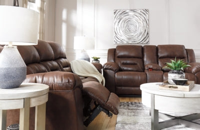Stoneland Chocolate Reclining Loveseat w/ Console (Online Special Price) - Ornate Home