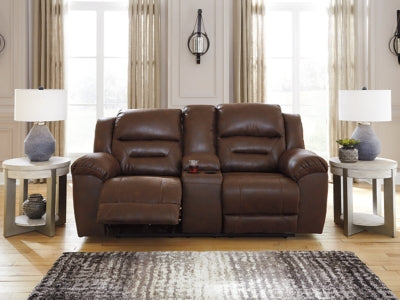 Stoneland Chocolate Reclining Loveseat w/ Console (Online Special Price) - Ornate Home