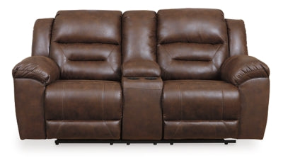 Stoneland Chocolate Reclining Loveseat w/ Console - Ornate Home